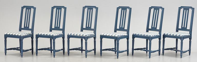 STOLAR, 6 stycken, gustaviansk stil, sent 1900-tal.