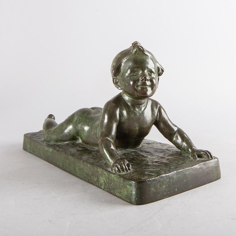 Hugo Elmqvist, skulptur brons signerad.