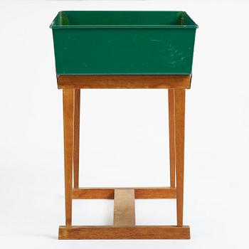 Josef Frank, a rare flower table with green lacquered box model "B 2084", Firma Svenskt Tenn, Sweden, 1950-60s.