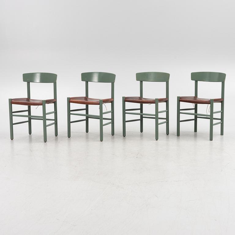 Børge Mogensen, four 'J39' chairs, Fredericia, Denmark.