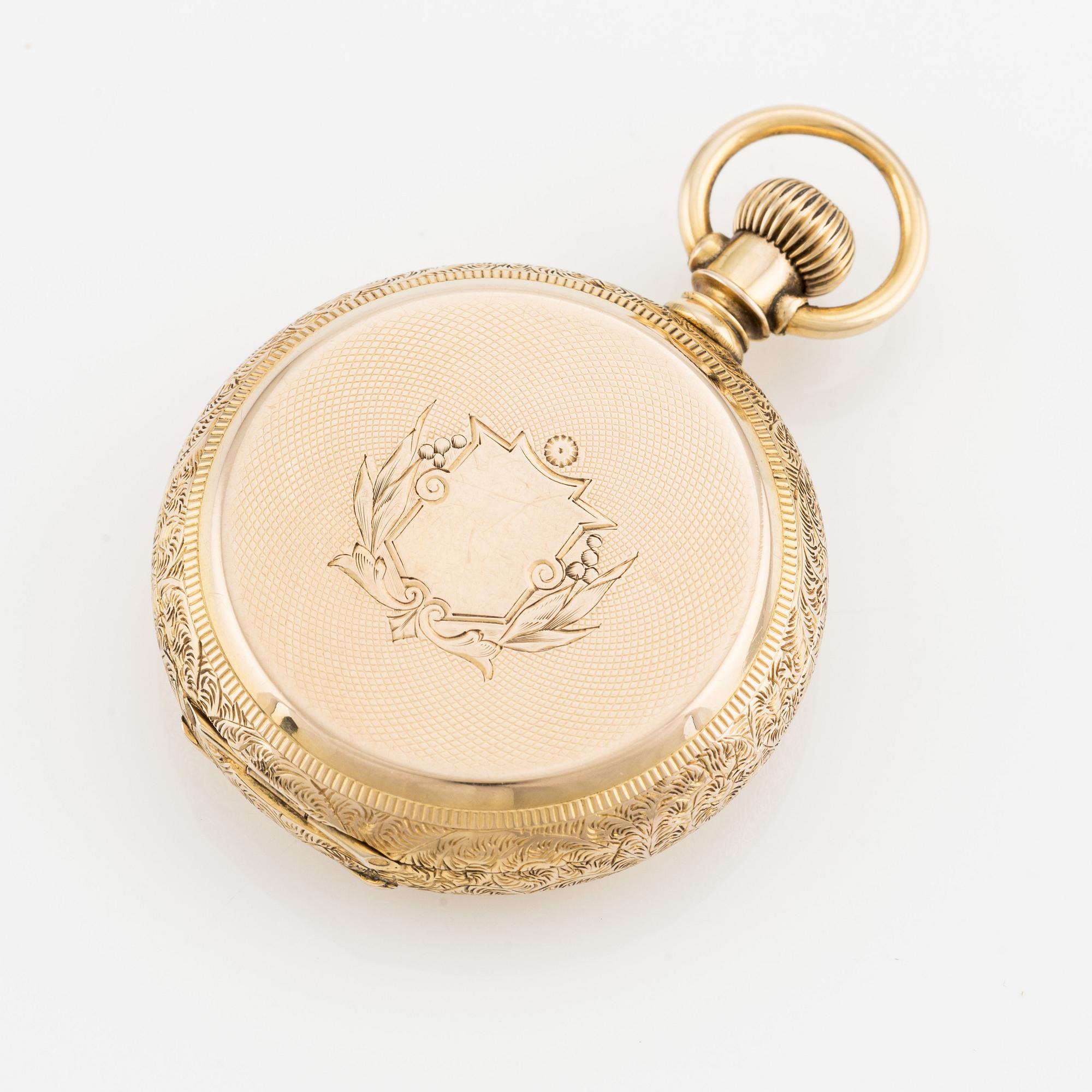 Waltham, pocket watch, hunter case, 42 mm.