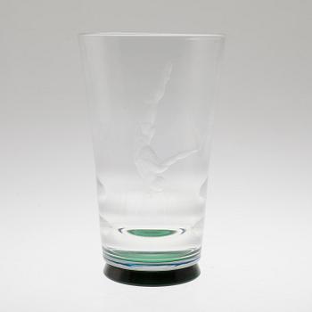 VICKE LINDSTRAND, a glass vase from Orrefors.