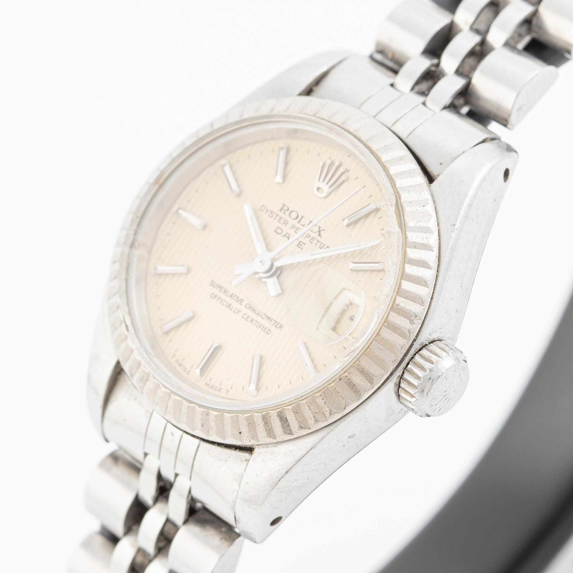 Rolex, Date, "Tapestry Dial", wristwatch, 26 mm.