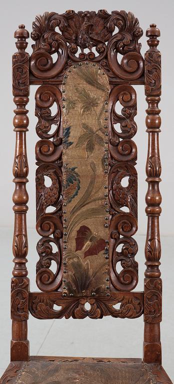 STOLAR, ett par, barock stil, 1800-talets slut.