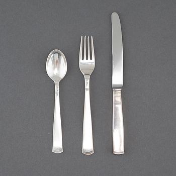 48 pieces of silver tableware by Jacob Ängman for GAB in Eskilstuna, model "Rosenholm", 1970.