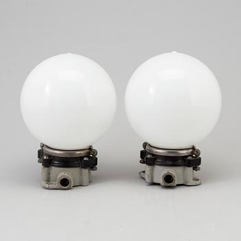 A pair of industrial wall lamps, mid 20th century.