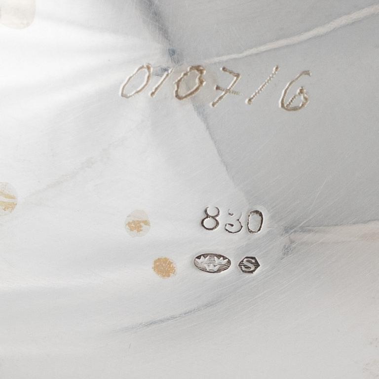 Kaffeservis, 3 delar, silver, rokokostil, svensk importstämpel.