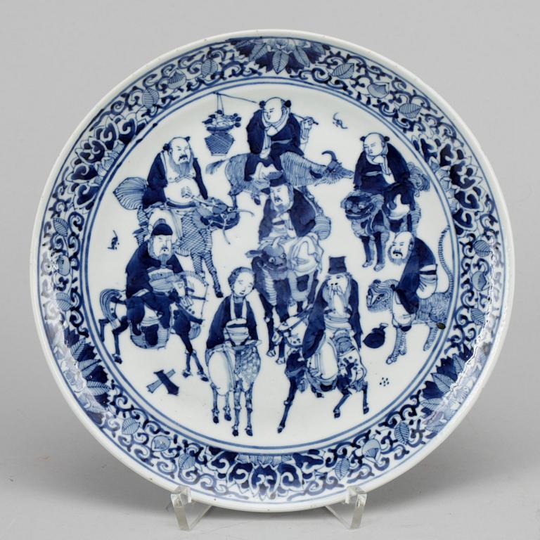 PARTI PORSLIN, 9 delar, Kina. 1800-1900-tal.