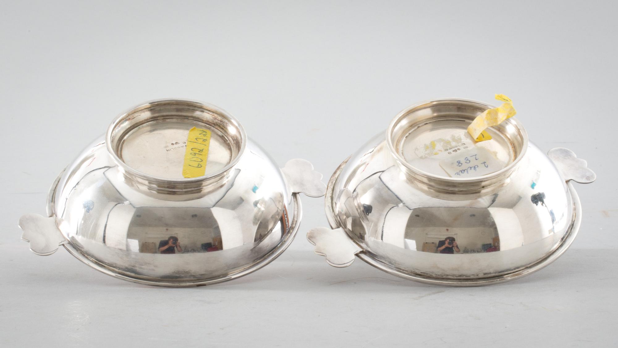 SKÅLAR, ett par, silver, W.A. Bolin, Stockholm, 1938, vikt ca 200g.