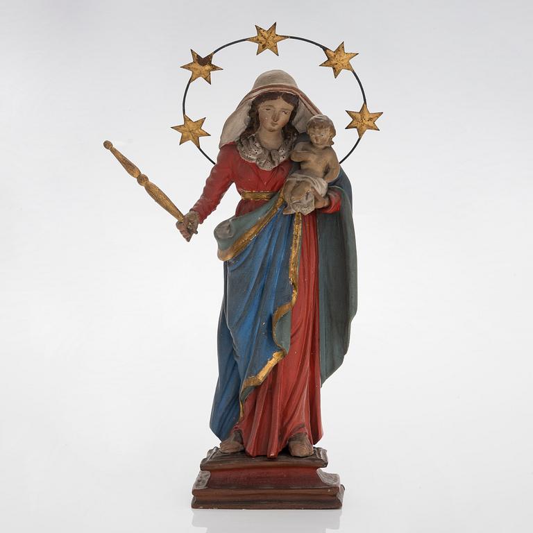 Madonna, skulptur, Flandern, 1700/1800-tal.