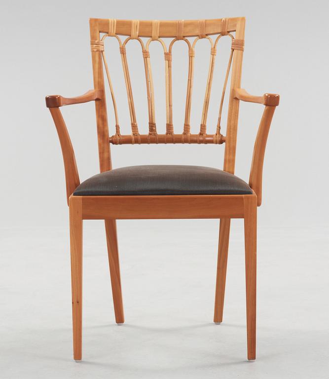 A Josef Frank mahogany and rattan armchair, Svenskt Tenn, model 1165.