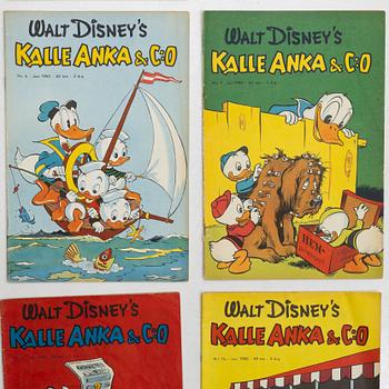 Comic books, 12 issues, Kalle Anka & Co, 1950 edition.