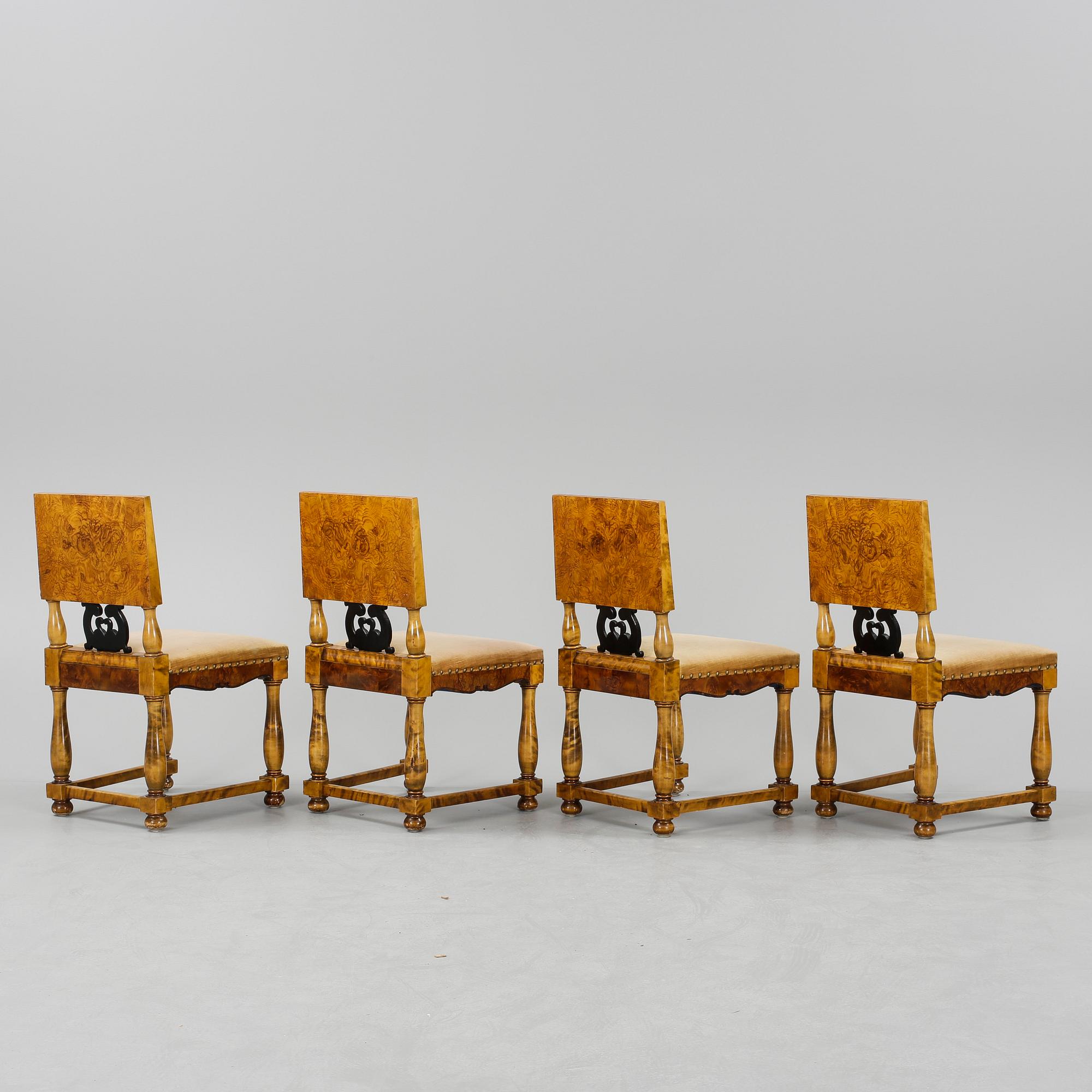 STOLAR, 4 stycken, 1920/30-tal.