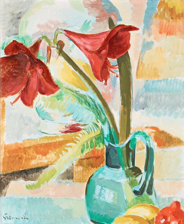 Isaac Grünewald, Stilleben med amaryllis.