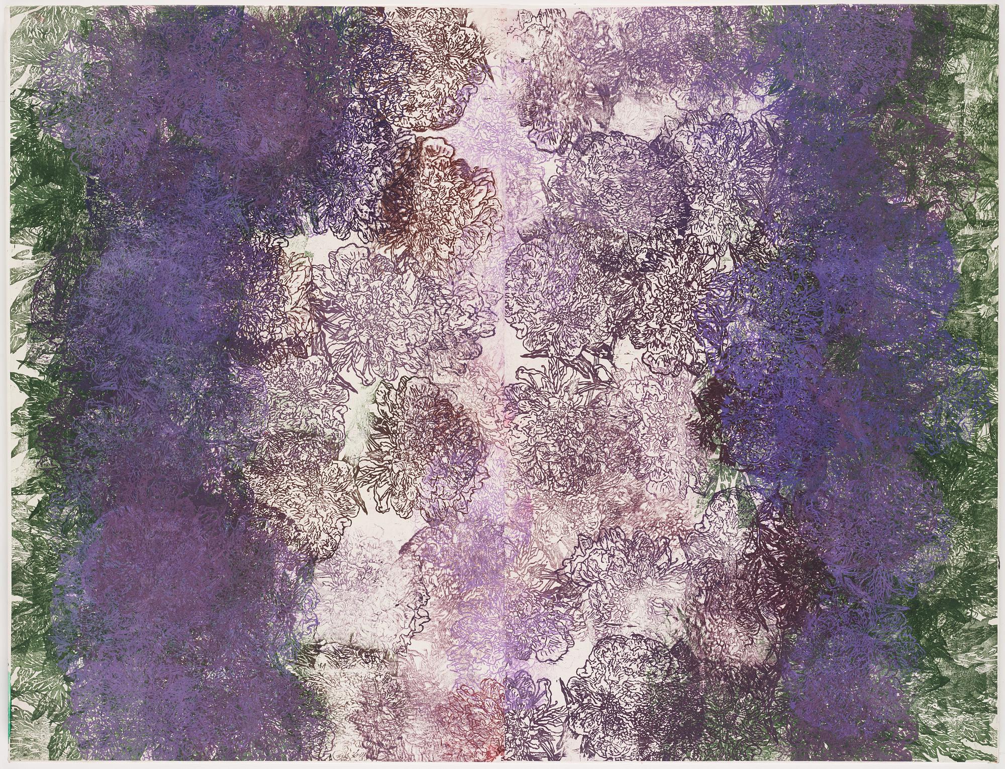 Jebah Baum, blandteknik på duk, signerad och daterad 2008 a tergo.