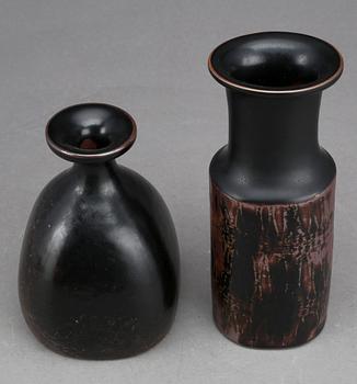 VASER 2 st, Stig Lindberg, Gustavsberg studio, 1976, stengods.