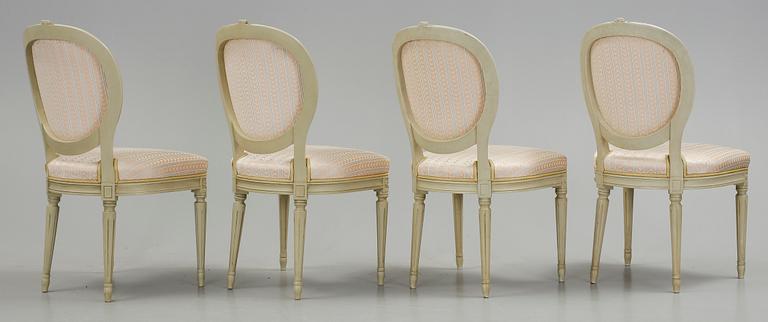 STOLAR, 4 st. Gustaviansk stil, 1900-talets första hälft.