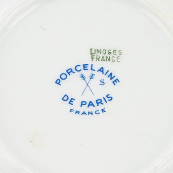 Kaffeservis, 13 delar, porslin, Limoges, Porcelaine de Paris, Frankrike.