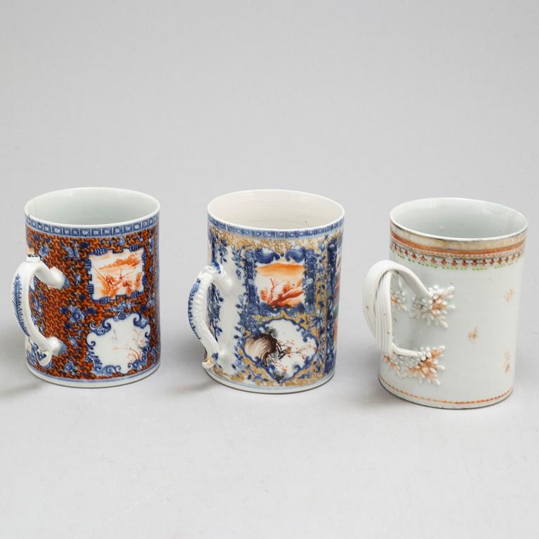 Three famille rose jugs, Qing dynasty, Qianlong (1736-95).