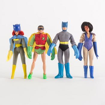WORLDS GREATEST SUPER HEROES, 7 stycken actionfigurer, Batman, Mego, 1970-tal.