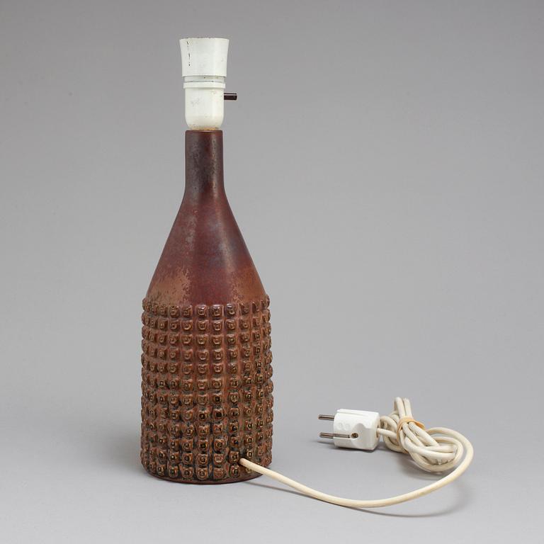 STIG LINDBERG, a stoneware table lamp. Gustavsberg.