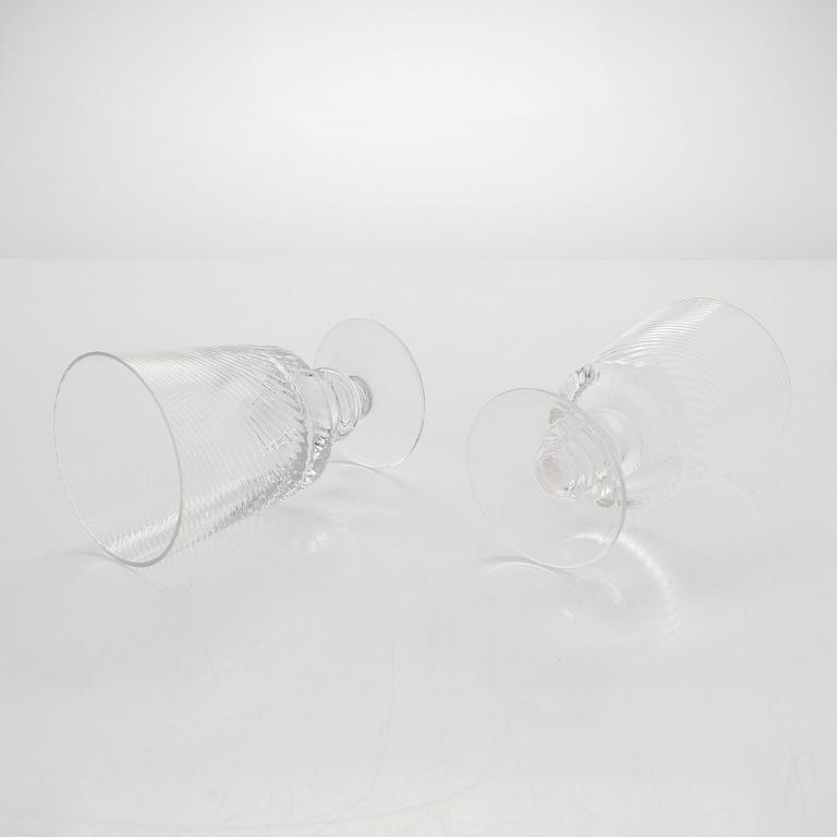 Saara Hopea, a set of 6 drinking glasses, model "Master" 2125, Nuutajärvi Notsjö. Designed in 1954.