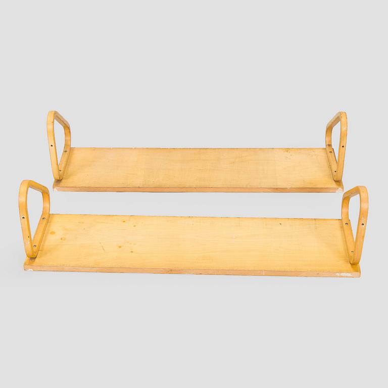 Alvar Aalto, two '112B' shelves, Artek, late 20th century.