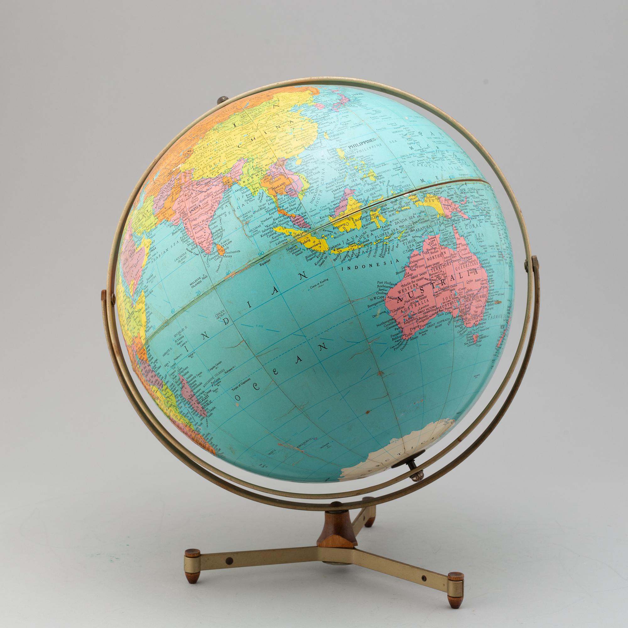 A "LEGEND" GLOBE, USA, first half of the 20th century.