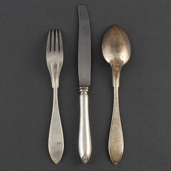 A Swedish early 20th century 18 piece table-cutlery, mark of GAB, Stockholm 1907-1909.