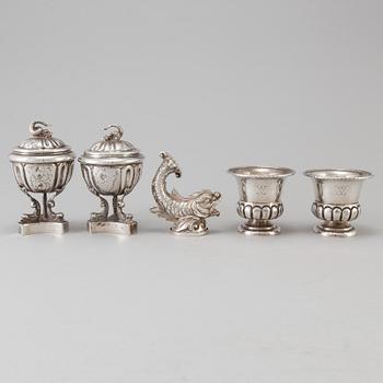Five 19th/20th century silver table decorations, Mexico.