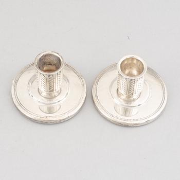 A pair of silver candlesticks, marks of W.A. Bolin, Stockholm, Sweden 1941.