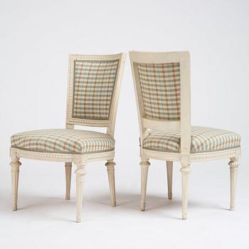 A matched set of twelve Gustavian chairs, second part of the 18th century.