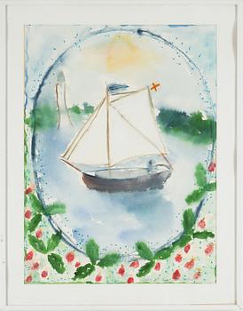 LENA LINDERHOLM, Akvarell, signerad.