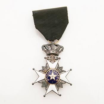 Two medals. The Royal Order of the Polar Star, Stockholm, and the Order of Civil Merit, Spain, 20th century.