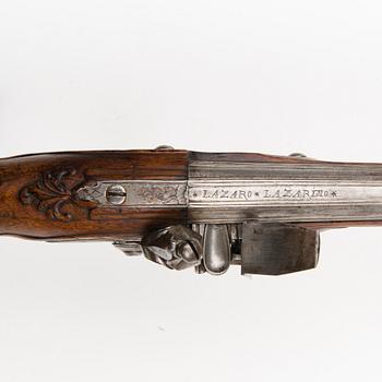 A flintlock rifle by Charles Bauduin, Liege, second half of 18th Century.