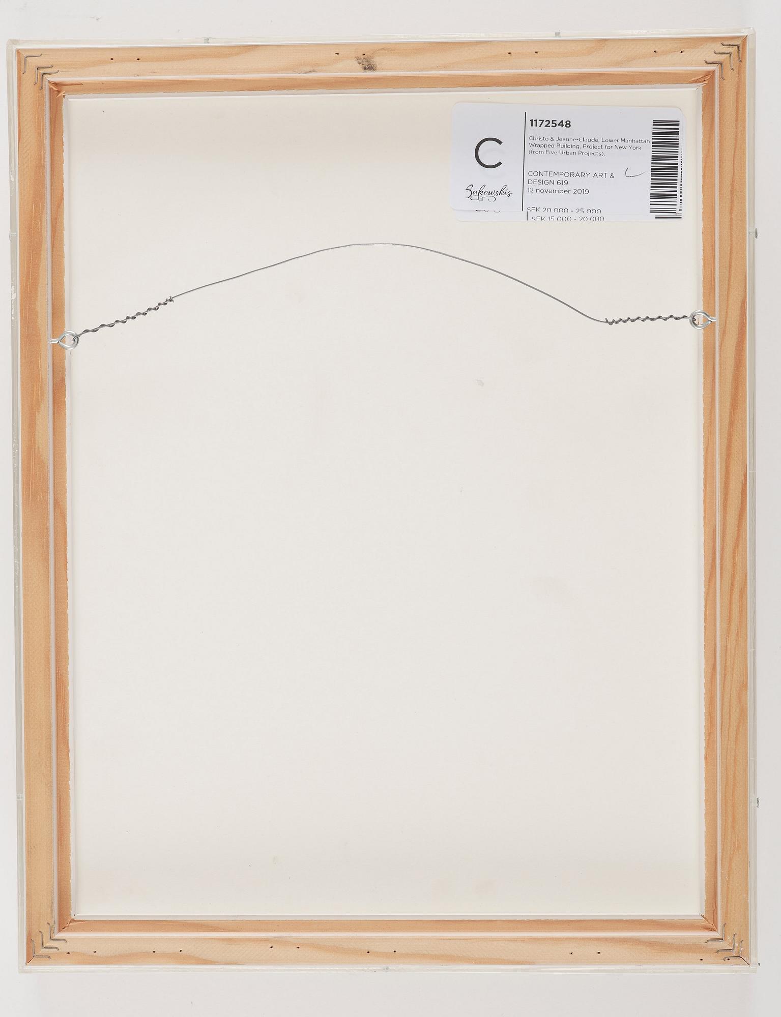 Christo & Jeanne-Claude, "Lower Manhattan Wrapped Building, Project for New York" from "Five Urban Projects".