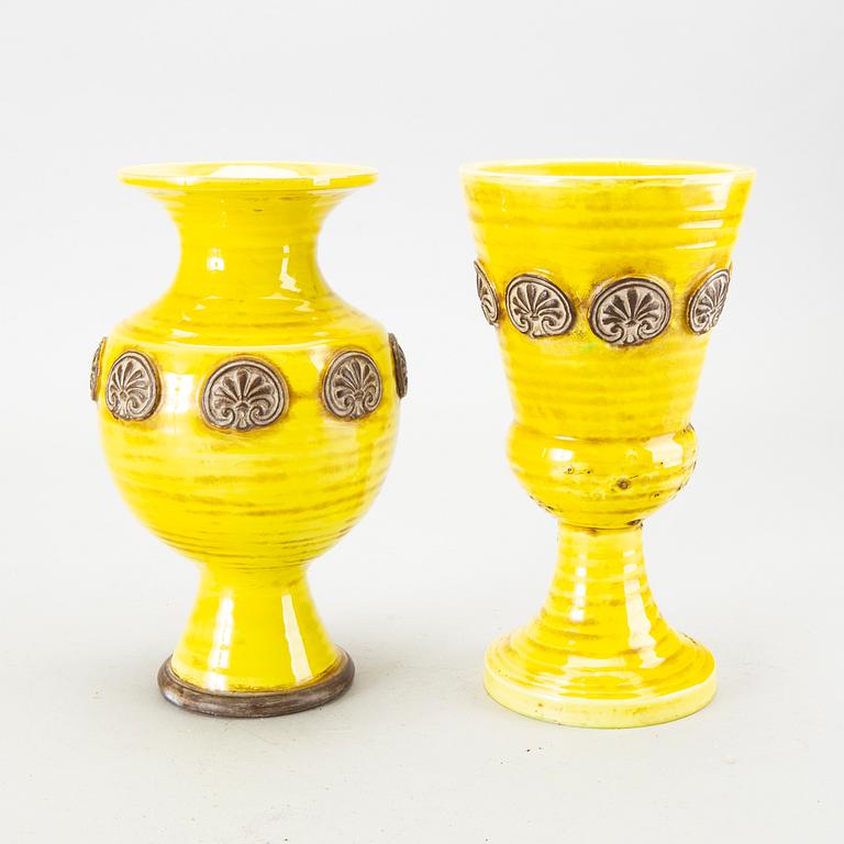 Four mid 20th century ceramic vases from Zaccagnini, Firenze Italy.