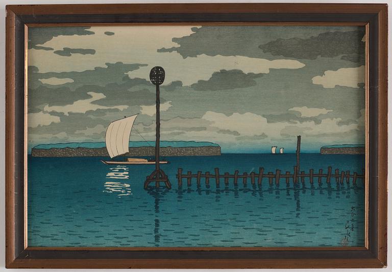 Kawase Bunjiro Hasui, The Shinagawa Offing (Shinagawa oki).