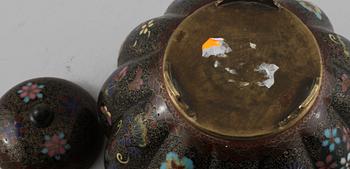 LOCKASK, cloisonné, orientalisk, 1900-tal.
