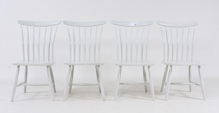 STOLAR, 4 st, "Åkerblomstolen", formgiven av Gunnar Eklöf m.fl., 1948.