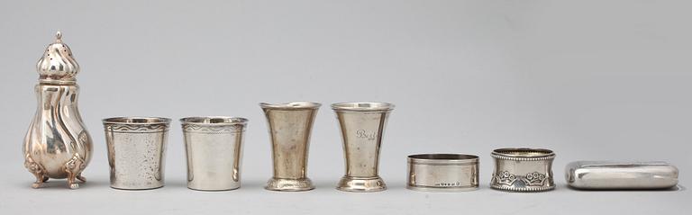 PARTI SILVER, 14 delar, bl.a. GAB, 1956, total vikt ca 611 gram.