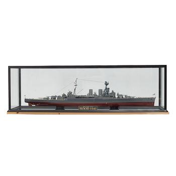 A plastic scale model of battlecrusier HMS Hood, 1:200.