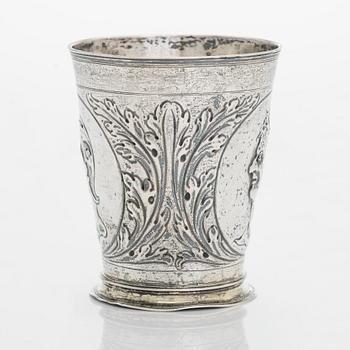 Cornelius Poppe, bägare, silver, Augsburg ca år 1700.