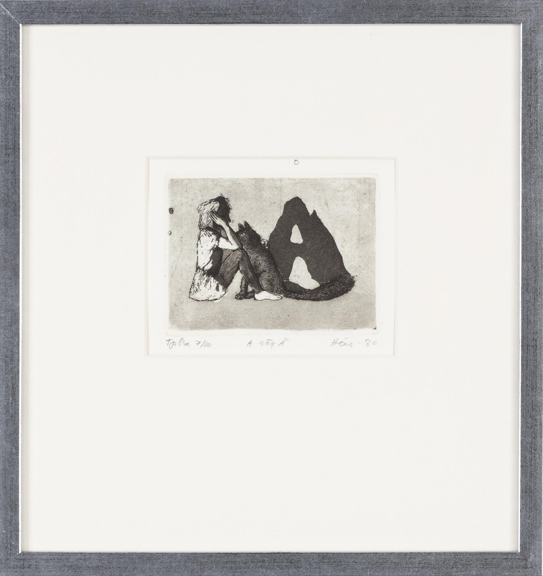Outi Heiskanen, etching, signed and dated -80, Tpl'a 7/10.