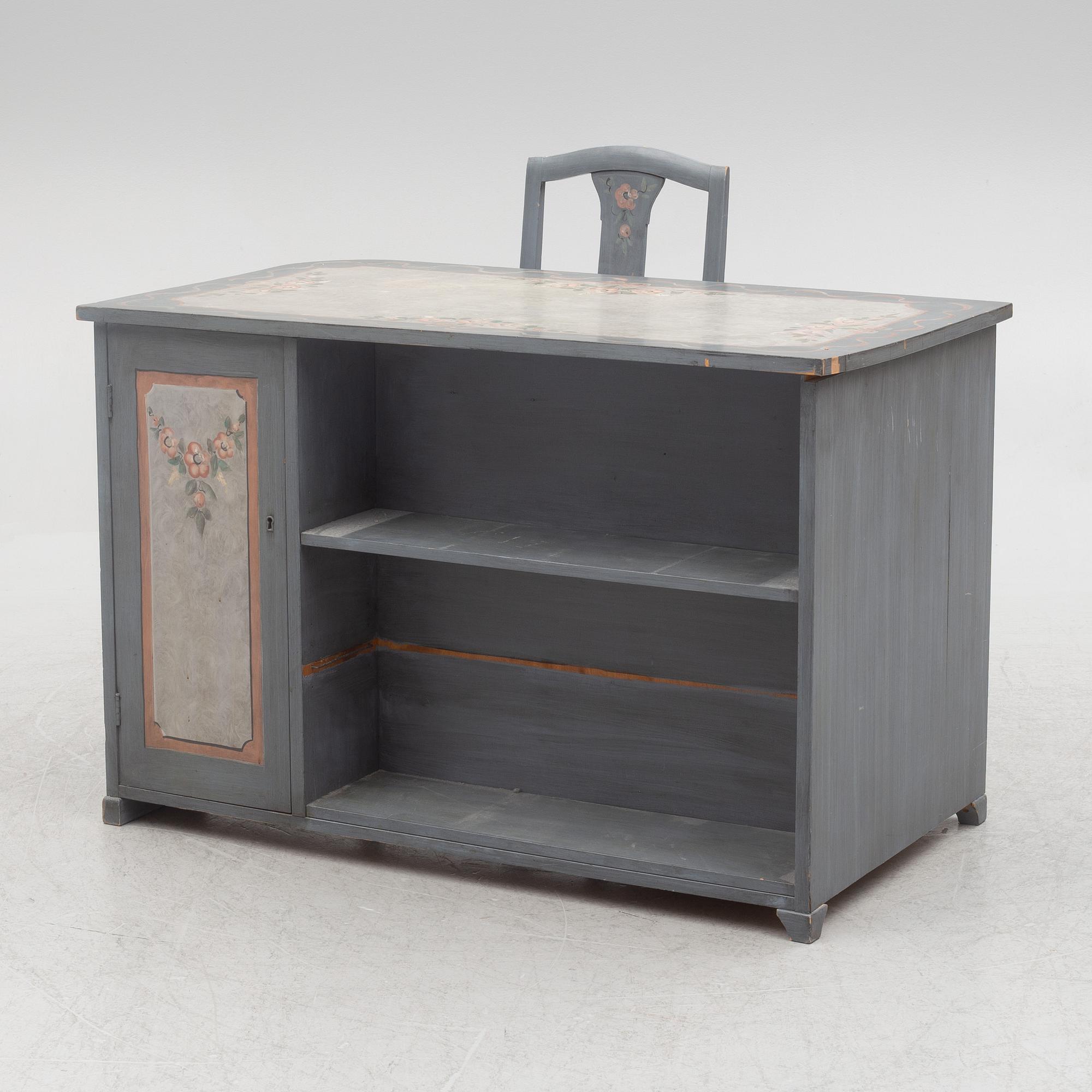Desk and chair, first half of the 20th century.