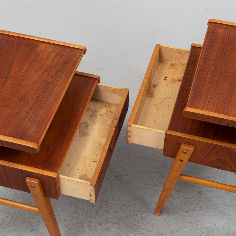 Sängbord, teak, ett par, 1900-talets andra hälft.