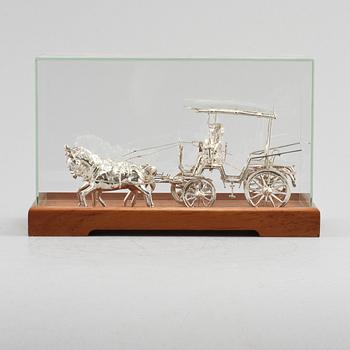 FIGURGRUPP, silver, signerad G Kardjo, orientalisk, 1900/2000-tal. Vikt 140 g.