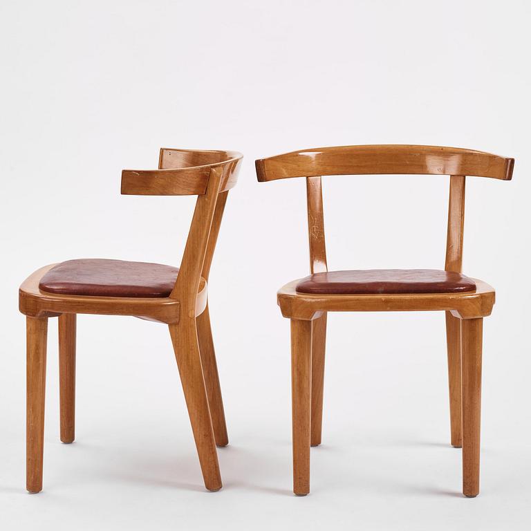 Gunnar Asplund, a set of eight mahogany chairs, Svenska Möbelfabrikerna, Bodafors, ca 1934-35, for the Bredenberg Department Store.