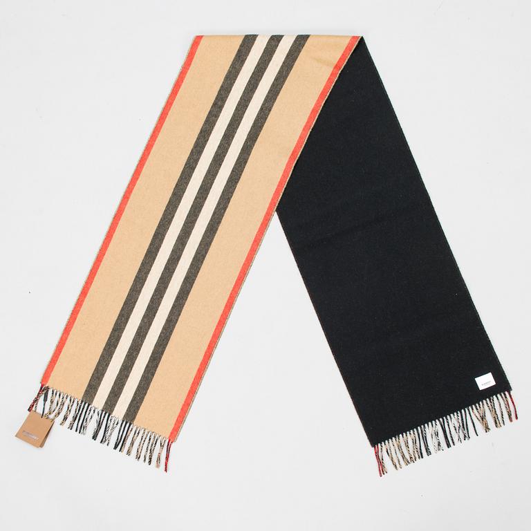 Burberry, A Icon Stripe scarf.
