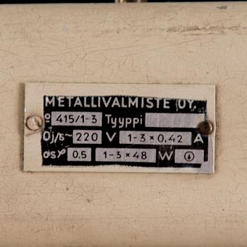 A mid 20th century Finnsh '415/1-3' industrial light for Metallivalmiste.